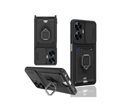 Newface Realme C55 Kılıf Zuma Kartvizitli Yüzüklü Silikon - Siyah Newface Realme C55 Kılıf Zuma Kartvizitli Yüzüklü Silikon - Siyah
