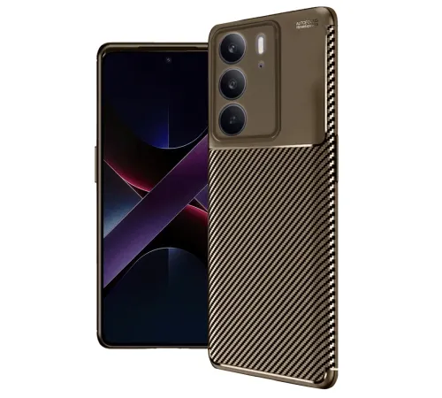 Newface Realme C75 4G Auto Focus Karbon Kapak - Kahverengi