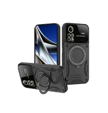 Newface Xiaomi Poco X4 Pro 5G Kılıf Joy Lens Standlı Kapak - Siyah