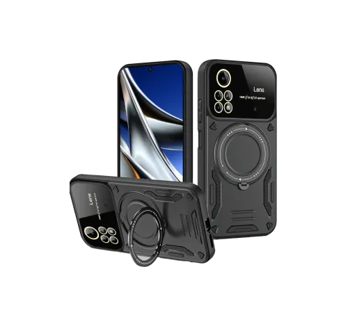 Newface Xiaomi Poco X4 Pro 5G Kılıf Joy Lens Standlı Kapak - Siyah Newface Xiaomi Poco X4 Pro 5G Kılıf Joy Lens Standlı Kapak - Siyah