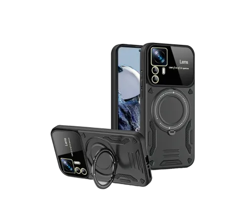 Newface Xiaomi 12T Pro Kılıf Joy Lens Standlı Kapak - Siyah Newface Xiaomi 12T Pro Kılıf Joy Lens Standlı Kapak - Siyah