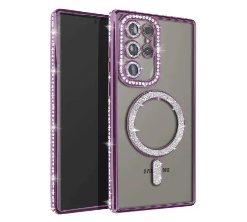 Newface Samsung Galaxy S23 Ultra Joke Simli Magneticsafe Kılıf - Derin Mor Newface Samsung Galaxy S23 Ultra Joke Simli Magneticsafe Kılıf - Derin Mor