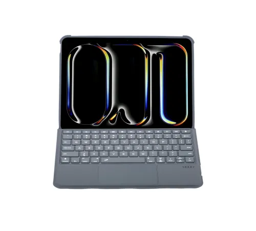 Newface T5510D iPad Pro 13 (2024) Kılıf Palermo Ledli Klavyeli Standlı Tablet Kılıfı - Siyah