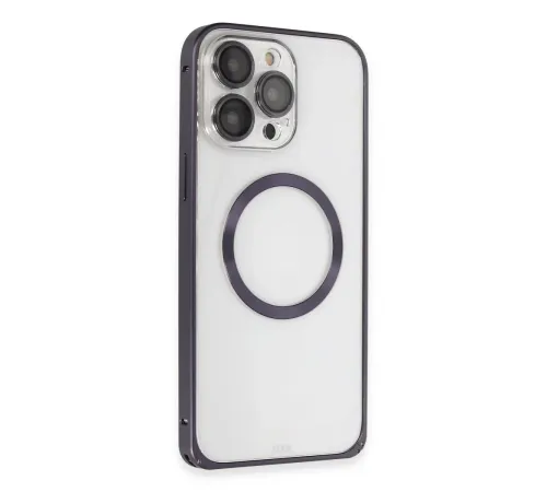 Joko iPhone 14 Pro Max Kılıf Metal Bumper Magneticsafe Kapak - Derin Mor Joko iPhone 14 Pro Max Kılıf Metal Bumper Magneticsafe Kapak - Derin Mor