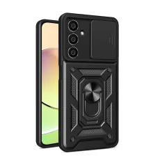 Newface Samsung Galaxy A35 5G Kılıf Pars Lens Yüzüklü Silikon - Siyah