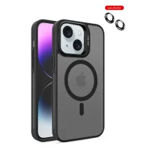Joko iPhone 14 Kılıf Flet Lens Magsafe Kapak - Siyah
