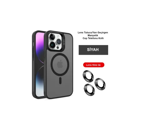 Joko iPhone 15 Pro Max Kılıf Flet Lens Magsafe Kapak - Siyah Joko iPhone 15 Pro Max Kılıf Flet Lens Magsafe Kapak - Siyah