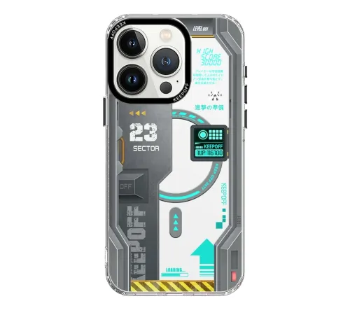 Keep Off iPhone 15 Pro Future Armor Magsafe Kapak - Advance Attack Keep Off iPhone 15 Pro Future Armor Magsafe Kapak - Advance Attack