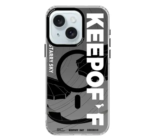 Keep Off iPhone 15 Summer Travel Magsafe Kapak - Starry Night Keep Off iPhone 15 Summer Travel Magsafe Kapak - Starry Night