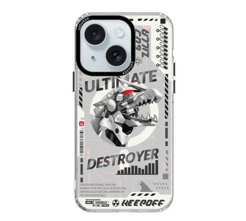 Keep Off iPhone 15 DNA Magsafe Kapak - Godzilla Keep Off iPhone 15 DNA Magsafe Kapak - Godzilla
