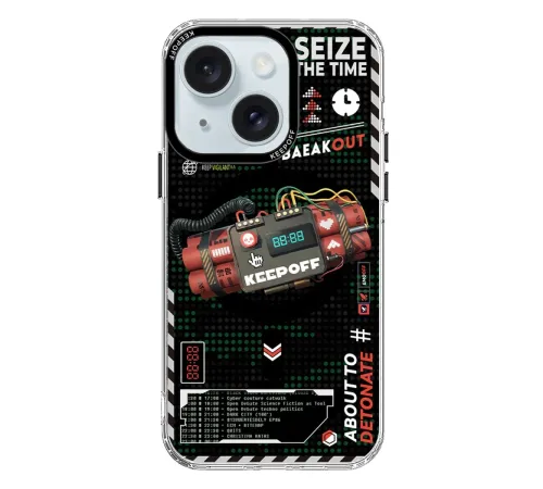 Keep Off iPhone 15 Battlefield Magsafe Kapak - Blasting Keep Off iPhone 15 Battlefield Magsafe Kapak - Blasting