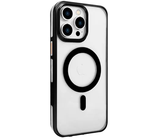 Joko iPhone 15 Pro Gleam PC Sert Magsafe Kılıf - Şeffaf-Siyah