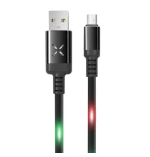 Konfulon DC09 Ses Duyarlı Işıklı Micro USB Kablo 1M 2A - Siyah