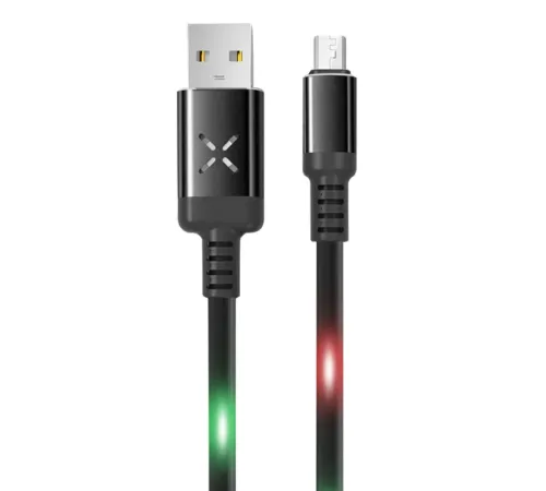Konfulon DC09 Ses Duyarlı Işıklı Micro USB Kablo 1M 2A - Siyah