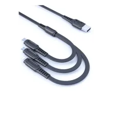 Konfulon DC19 3in1 USB Kablo 1.3M 3A - Siyah