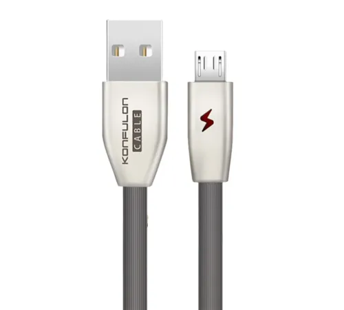 Konfulon S53 Led Işıklı Micro USB Kablo 1M 3A - Siyah