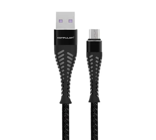 Konfulon S61 Micro USB Kablo 1.2M 2.1A - Siyah