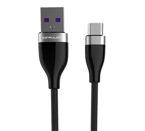 Konfulon S82 Seramik Uçlu Micro USB Kablo 1M 3.1A - Siyah Konfulon S82 Seramik Uçlu Micro USB Kablo 1M 3.1A - Siyah