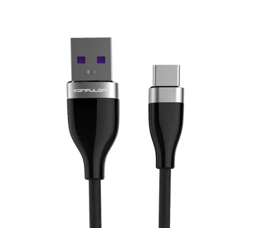 Konfulon S84 Seramik Uçlu Type-C 1M 3.1A - Siyah Konfulon S84 Seramik Uçlu Type-C 1M 3.1A - Siyah