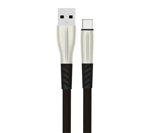 Konfulon S90 Metal Uçlu Type-C Kablo 1M 2.4A - Siyah Konfulon S90 Metal Uçlu Type-C Kablo 1M 2.4A - Siyah