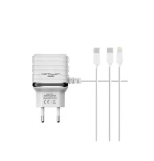 Konfulon C33 Hızlı Şarj Cihazı 3in1 (Dahili Lightning Kablo iphone Uyumlulu)