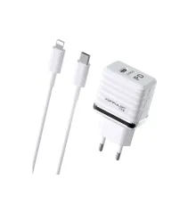 Konfulon C32D 20W PD Şarj Cihazı + DC13 1M 20W Type-C to Lightning Kablolu Şarj Cihazı iphone Uyumlu
