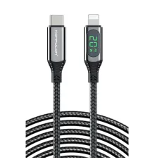 Konfulon DC41 Type-C to Lightning 1M Örgü 20W Hızlı Şarj Kablo - Siyah
