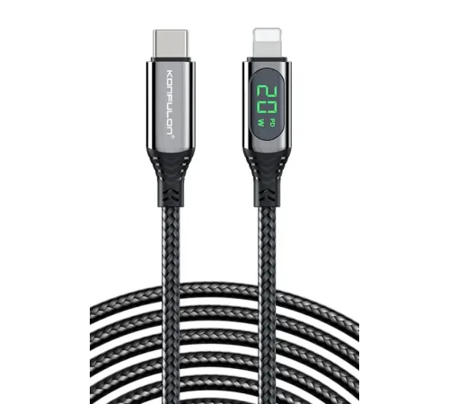 Konfulon DC41 Type-C to Lightning 1M Örgü 20W Hızlı Şarj Kablo - Siyah Konfulon DC41 Type-C to Lightning 1M Örgü 20W Hızlı Şarj Kablo - Siyah