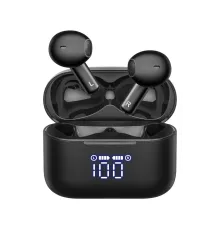 Tozo T21 Tonal Fits Dijital Şarj Göstergeli IPX8 Su Geçirmez 14.2mm Dinamik Sürücü Kablosuz TWS Airpods Kulaklık - Siyah