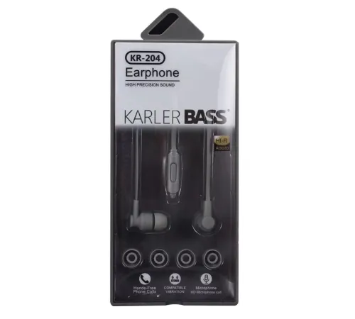 Karler Bass KR-204 Kablolu Kulaklık - Siyah Karler Bass KR-204 Kablolu Kulaklık - Siyah