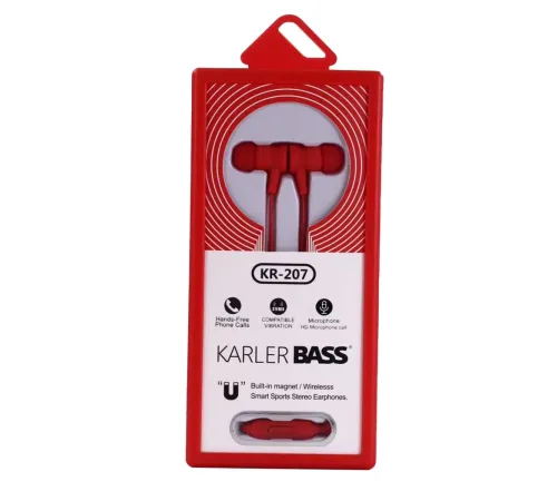 Karler Bass KR-207 Mıknatıslı Kablolu Kulaklık - Kırmızı Karler Bass KR-207 Mıknatıslı Kablolu Kulaklık - Kırmızı