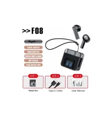 Karler Bass F08 Dijital Şarj Göstergeli TWS Bluetooth Kulaklık - Siyah