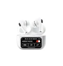 Karler Bass A9 Pro Aktif Gürültü Engelleyici Özellikli Dijital Ekranlı Airpods Bluetooth Kulaklık - Beyaz
