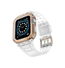 Newface Apple Watch 42mm KR401 Silikon Kordon - Beyaz-Rose
