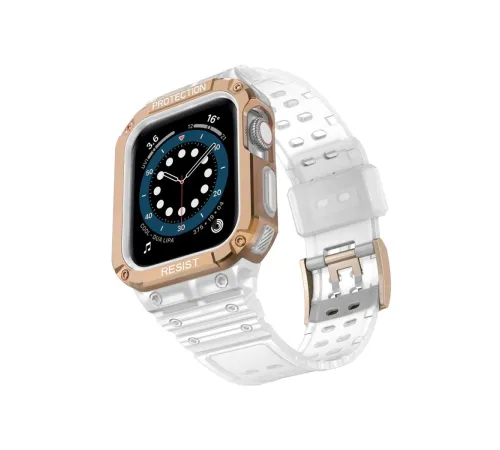 Newface Apple Watch 42mm KR401 Silikon Kordon - Beyaz-Rose Newface Apple Watch 42mm KR401 Silikon Kordon - Beyaz-Rose